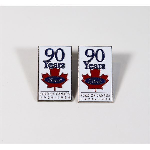 TWO 90 YEARS FORD CANADA COLLECTOR PINS