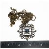 ANTIQUE STYLE RHINESTONE PENDANT AND CHAIN