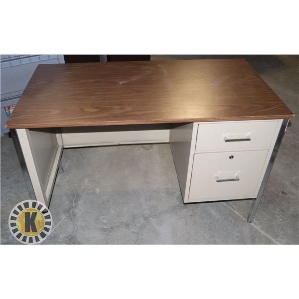 24" X 25' 2 DRAWER METAL DESK