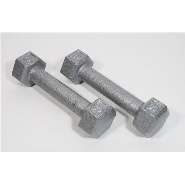 LOT OF TWO 3LB (EACH) DUMBBELLS