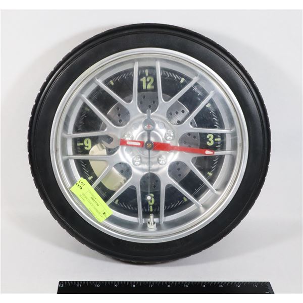 TIRE SHAPE CLOCK (APPROX 14" DIAMETER)