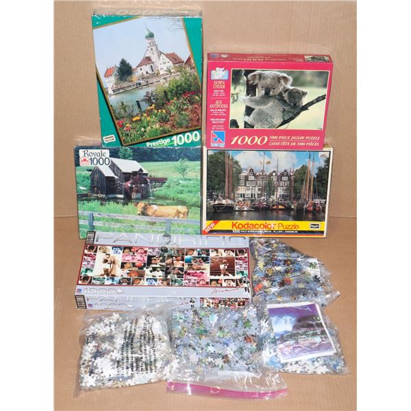 BOX OF ASSORTED PUZZLES, NOT NEW, SHOULD