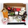 Image 1 : BOX OF ASSORTED CRAFTING SUPPLIES, RIBBON, ECT