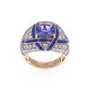 Image 1 : 2.95ct Tanzanite Diamond Enamel 18k Gold Ring