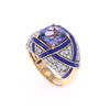 Image 2 : 2.95ct Tanzanite Diamond Enamel 18k Gold Ring
