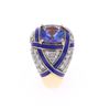 Image 3 : 2.95ct Tanzanite Diamond Enamel 18k Gold Ring