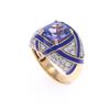 Image 6 : 2.95ct Tanzanite Diamond Enamel 18k Gold Ring