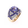 Image 8 : 2.95ct Tanzanite Diamond Enamel 18k Gold Ring