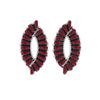 Image 1 : Navajo Tom Billy Branch Coral Sterling Earring Set