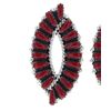 Image 2 : Navajo Tom Billy Branch Coral Sterling Earring Set