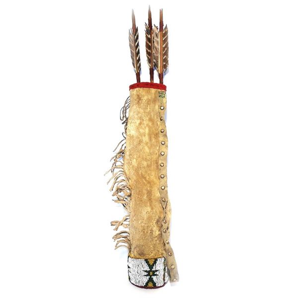 19th C. Sioux Beaded Quiver & Arrows