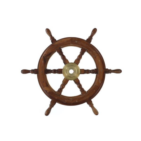 Authentic Rosewood Six Handle Ship Helm