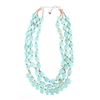 Image 1 : Triple Strand Turquoise Sterling Silver Necklace