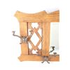 Image 14 : Art Deco Oak Beveled Mirror & Bronze Scroll Hooks