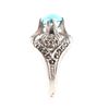 Image 9 : Art Deco Sterling Silver Turquoise & Beaded Ring