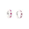 Image 1 : Elegant Ruby Diamond & 14k White Gold Earrings