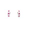 Image 2 : Elegant Ruby Diamond & 14k White Gold Earrings