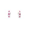 Image 2 : Elegant Ruby Diamond & 14k White Gold Earrings