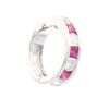Image 3 : Elegant Ruby Diamond & 14k White Gold Earrings