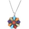 Image 1 : Navajo Joe Tom Sterling Silver Multistone Necklace