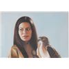 Image 3 : Framed Pastel of Native American Woman And Hawk