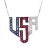 USA Blue Sapphire & Ruby Diamond 14k Necklace