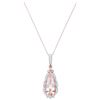 Image 3 : Morganite Diamond & 18k Rose Gold Necklace