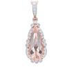 Image 4 : Morganite Diamond & 18k Rose Gold Necklace