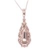 Image 7 : Morganite Diamond & 18k Rose Gold Necklace