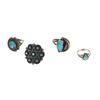 Image 1 : Navajo Sterling Silver Turquoise Ring Collection