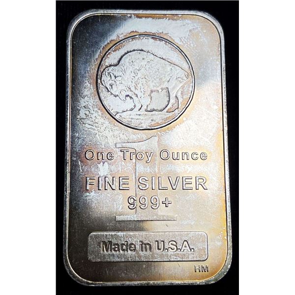 Highland Mint Buffalo Design 1 ozt .999 Silver Bar