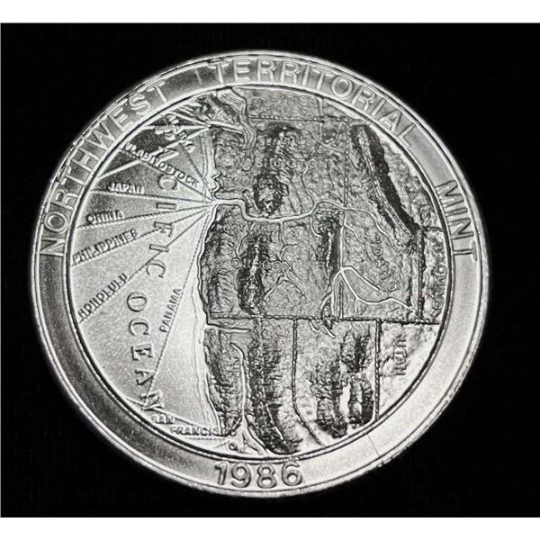 Extremely Rare Vintage 1986 Northwest Territorial Mint 1 ozt .999 Silver