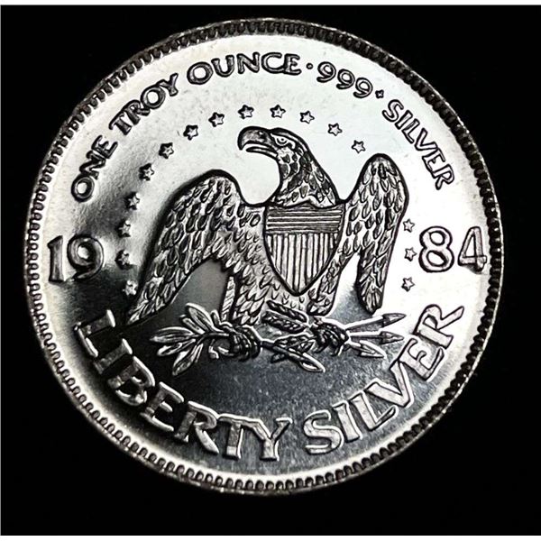 1984 A-Mark "Life Liberty Happiness" Proof 1 ozt .999 Silver