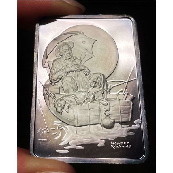 Spot Light Rainbow Toning "Summer Afternoon" 1930 Norman Rockwell 1 ozt .999 Silver Bar