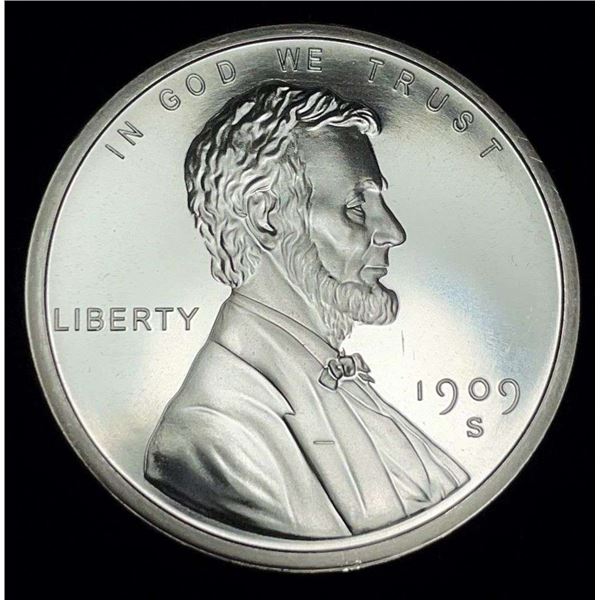 1909-S Lincoln VDB Wheat Cent Design Proof 1 ozt .999 Silver