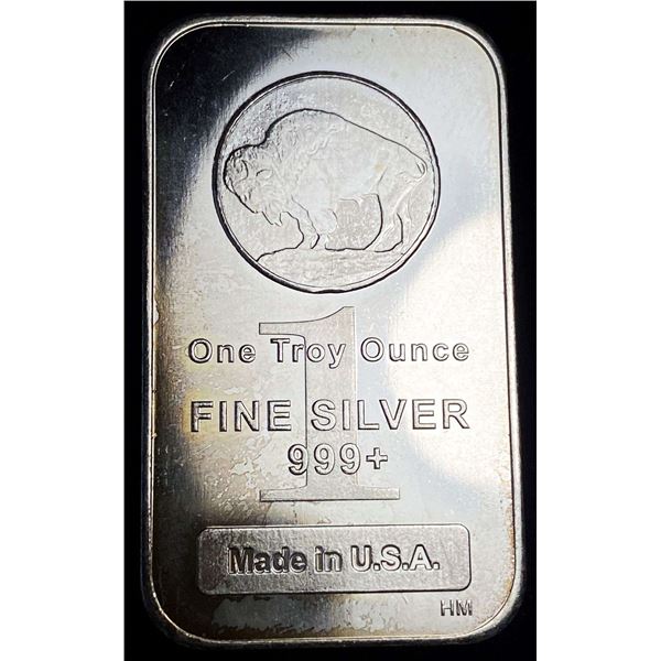 Highland Mint Buffalo Design 1 ozt .999 Silver Bar
