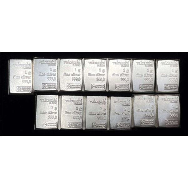 (13) Valcambi Suisse 1 Gram .999 Silver Bars