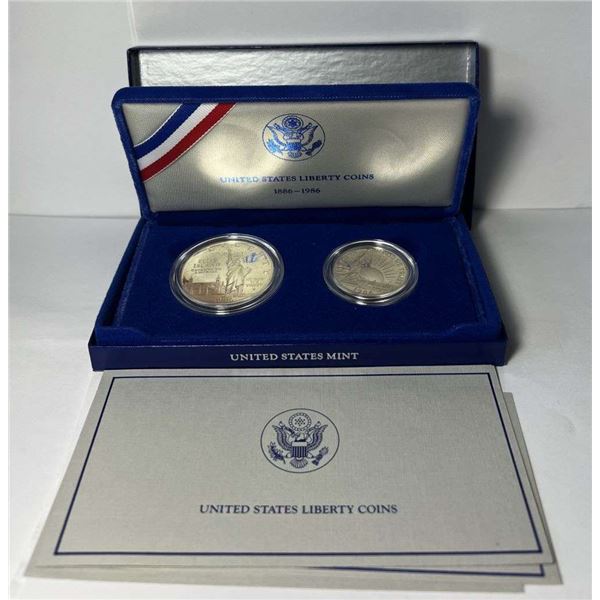 1986-S United States Statue Liberty Proof Set (2-coins)