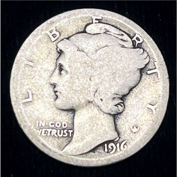 1916-D Mercury Silver Dime