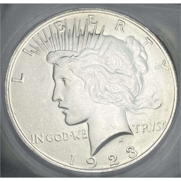 1923 Peace Silver Dollar MS65 Dallas Hoard