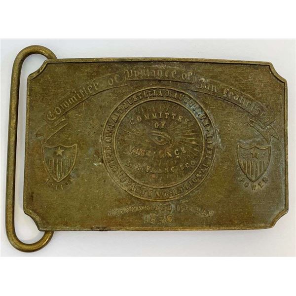"Committee of Vigilance San Francisco" Tiffany New York Belt Buckle