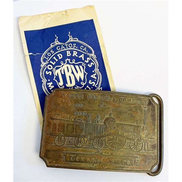 "Texas Central" Wells Fargo & Co Tiffany New York Belt Buckle