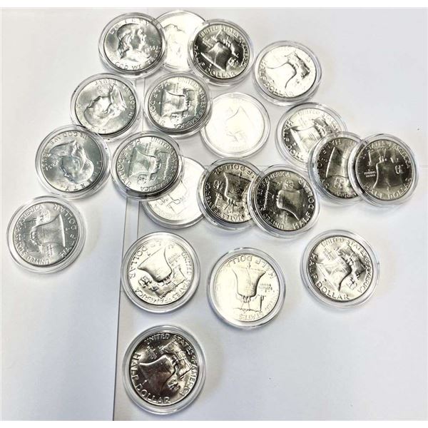 Mixed Year Franklin Half Dollar High Grade BU (20-coins)