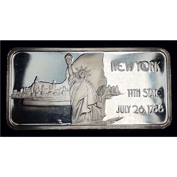 New York 11th State 1 ozt .999 Silver Bar