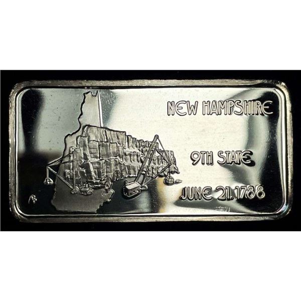 New Hampshire 9th State 1 ozt .999 Silver Bar
