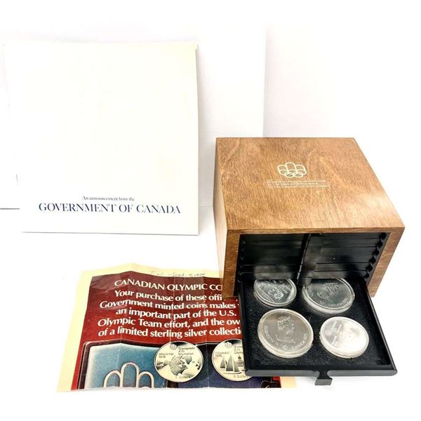 1976 Canada Montreal Olympics Set (28-coins) 30.352 ozt Of Pure Uncirculated Silver OGP