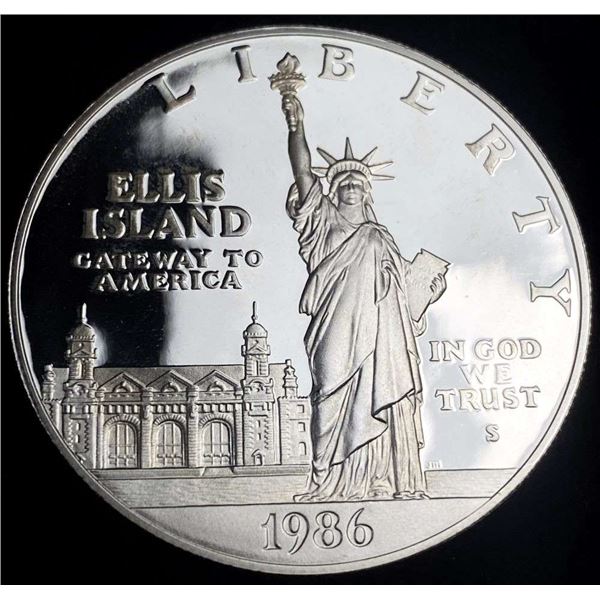 1986-S State Of Liberty Ellis Island Proof Silver Dollar