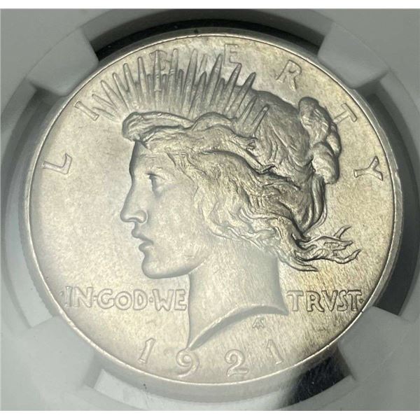 1921 Peace Silver Dollar NGC MS62 High Relief