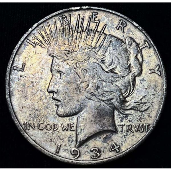 1934-D Peace Silver Dollar AU Details