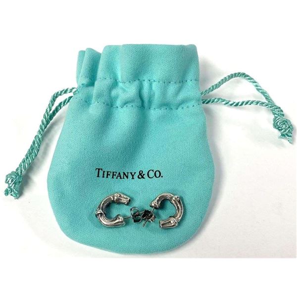 Tiffany & Co. Vintage 1996 Bamboo Hoops .925 Sterling Silver